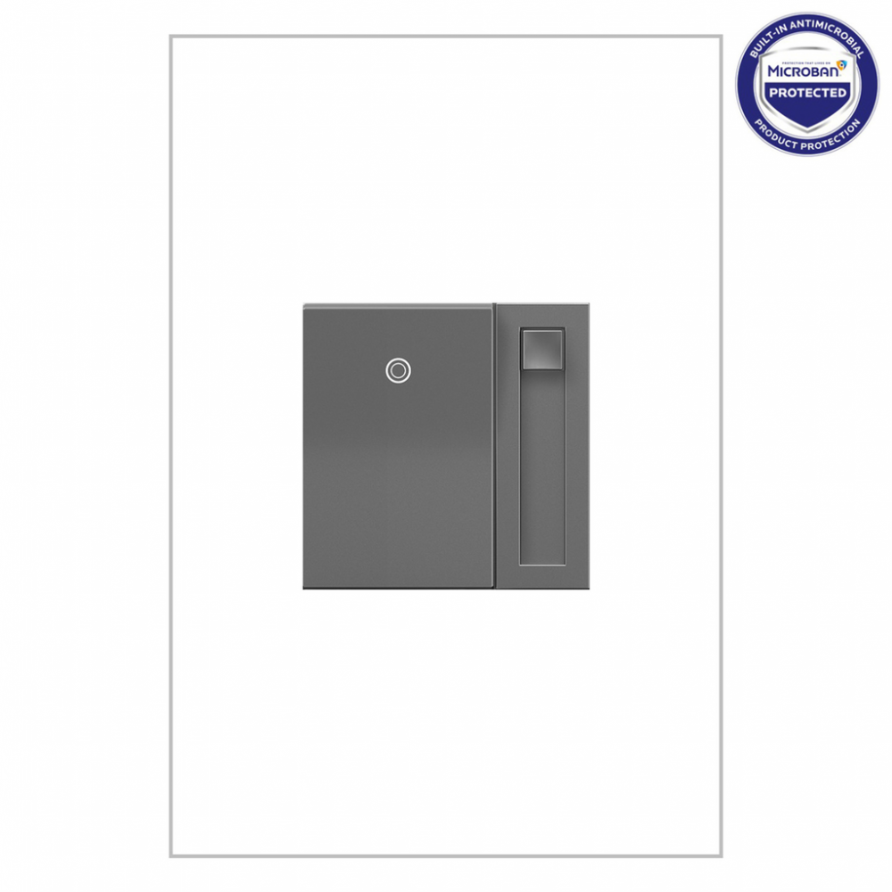 adorne 450W CFL/LED Paddle Dimmer, Magnesium, with Microban