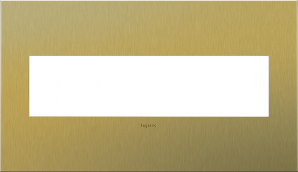 adorne Brushed Satin Brass Four-Gang Screwless Wall Plate