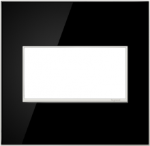 Legrand AWM2GMB4 - adorne Mirror Black Two-Gang Screwless Wall Plate