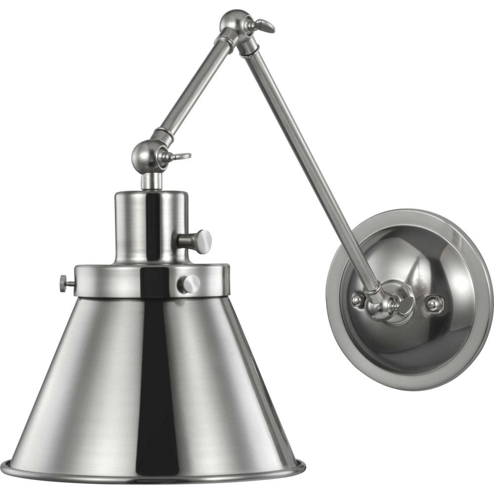 Hinton Collection Brushed Nickel Swing Arm Wall Light