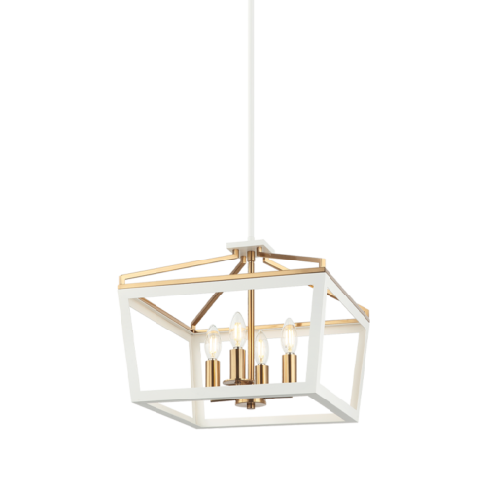 Mavonshire White + Aged Gold Brass Chandelier
