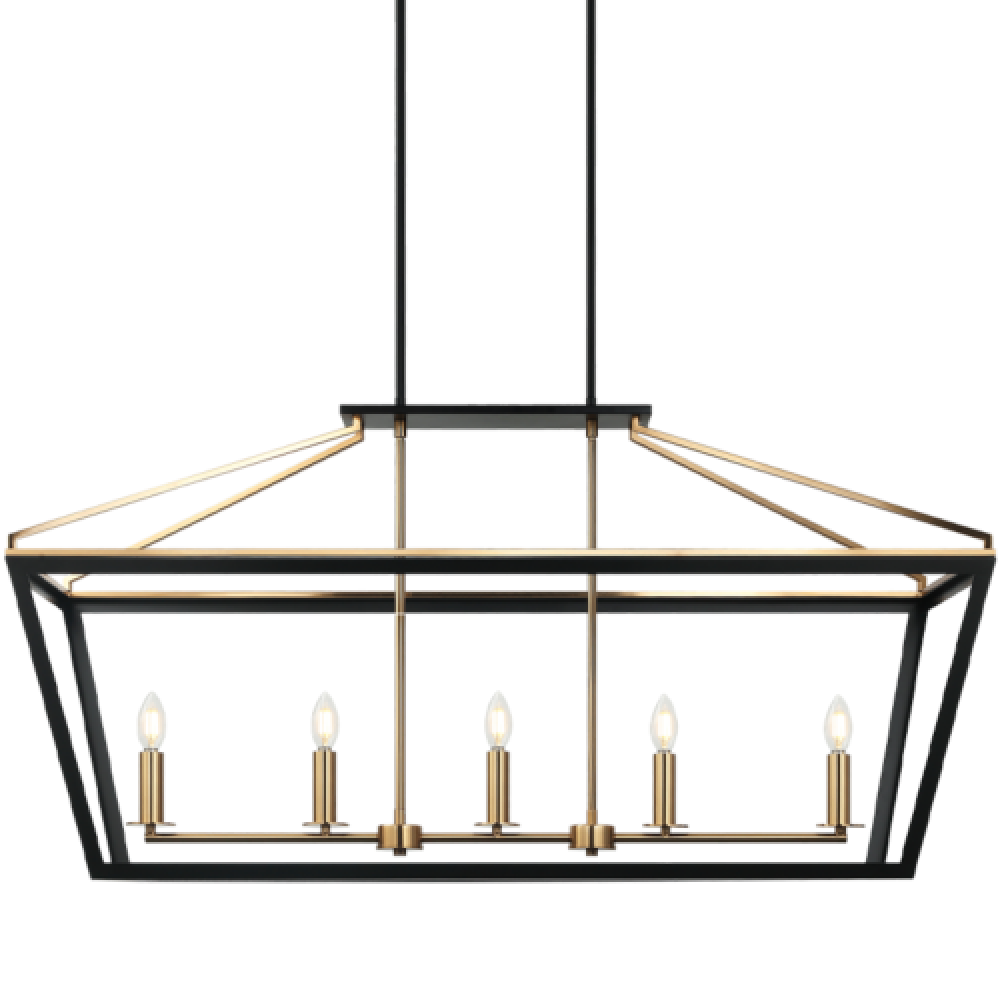 Mavonshire Black + Aged Gold Brass Chandelier