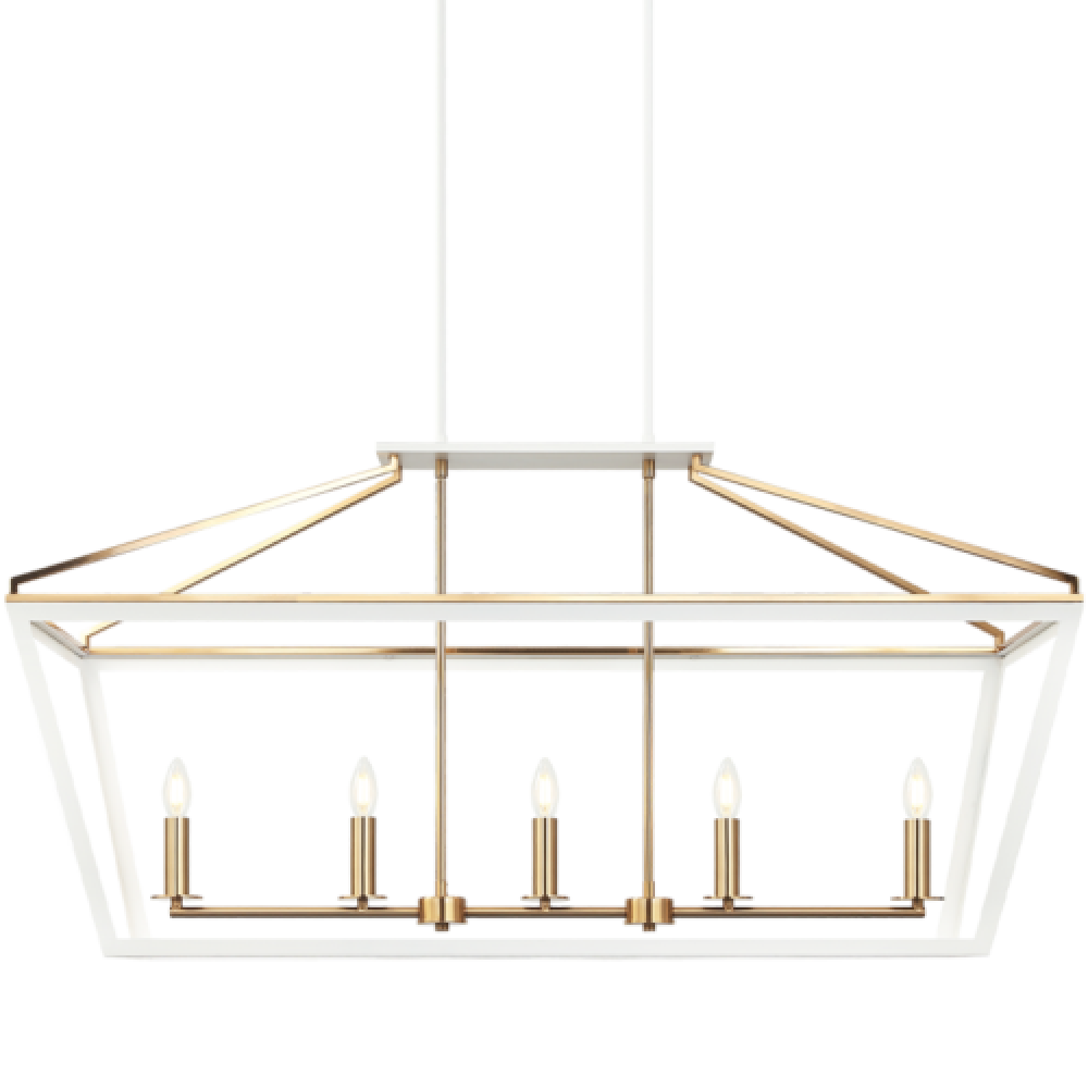 Mavonshire White + Aged Gold Brass Chandelier