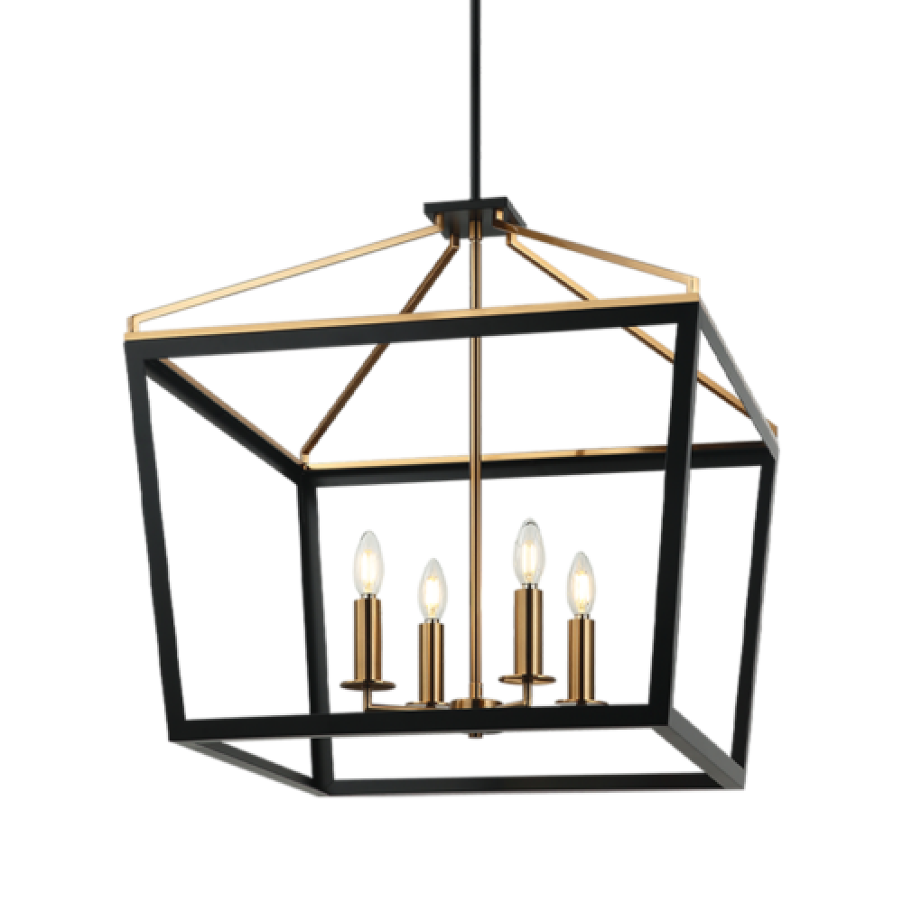 Mavonshire Black + Aged Gold Brass Chandelier