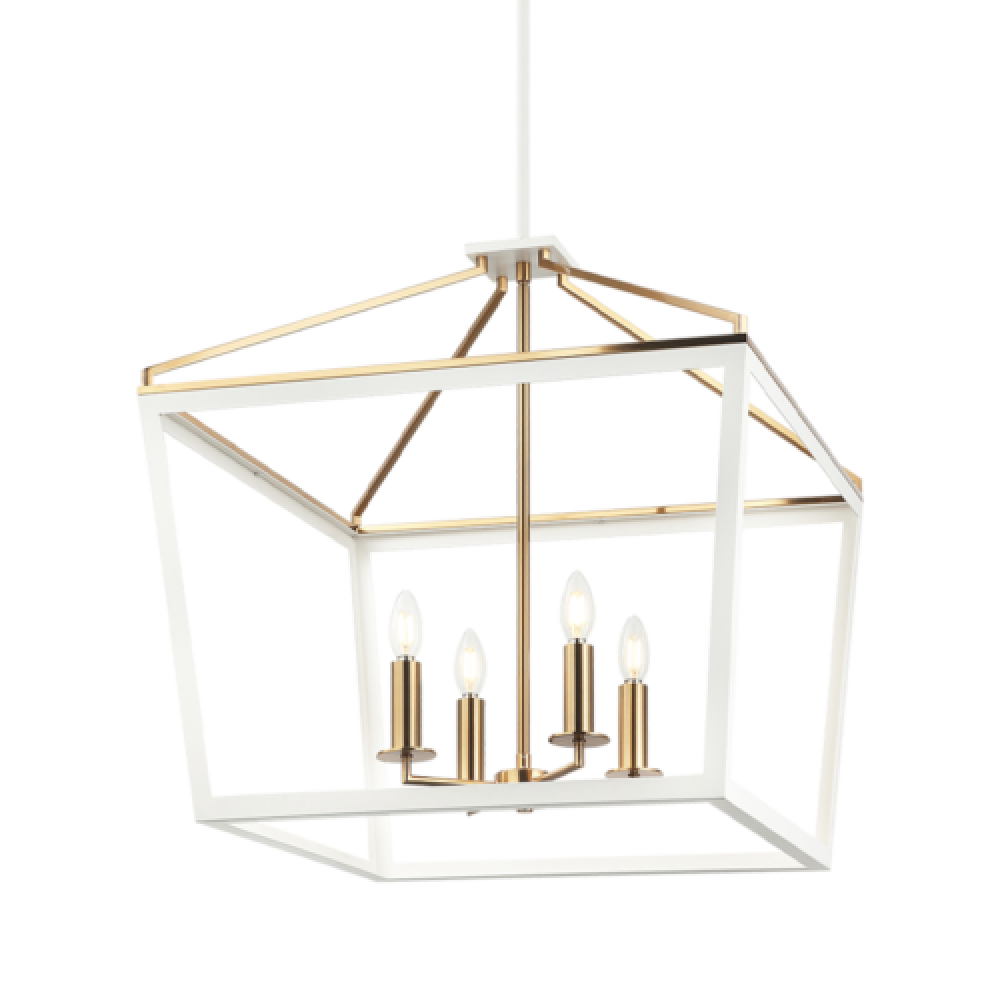 Mavonshire White + Aged Gold Brass Chandelier