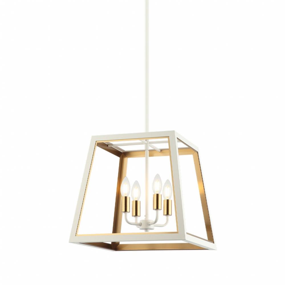 Rosalie White + Aged Gold Brass Pendant