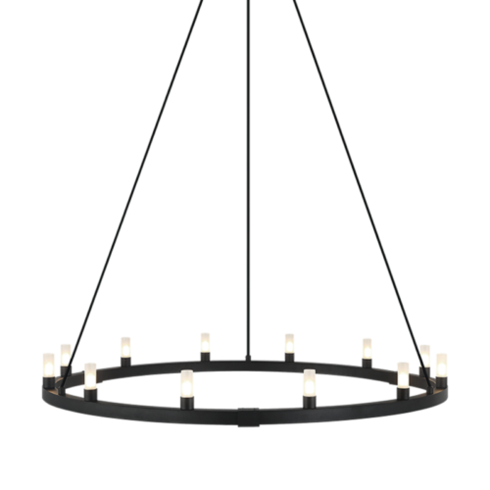 Cascadian Matte Black Chandelier