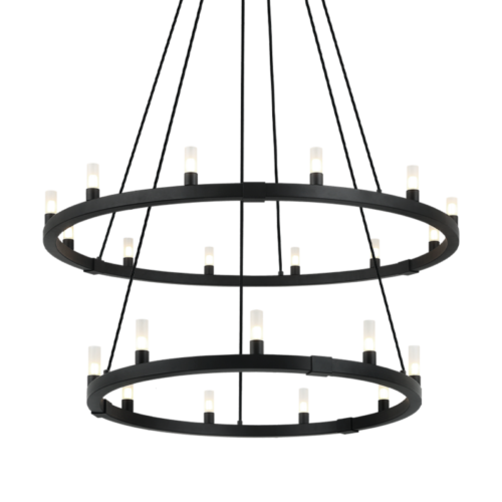Cascadian Matte Black Chandelier