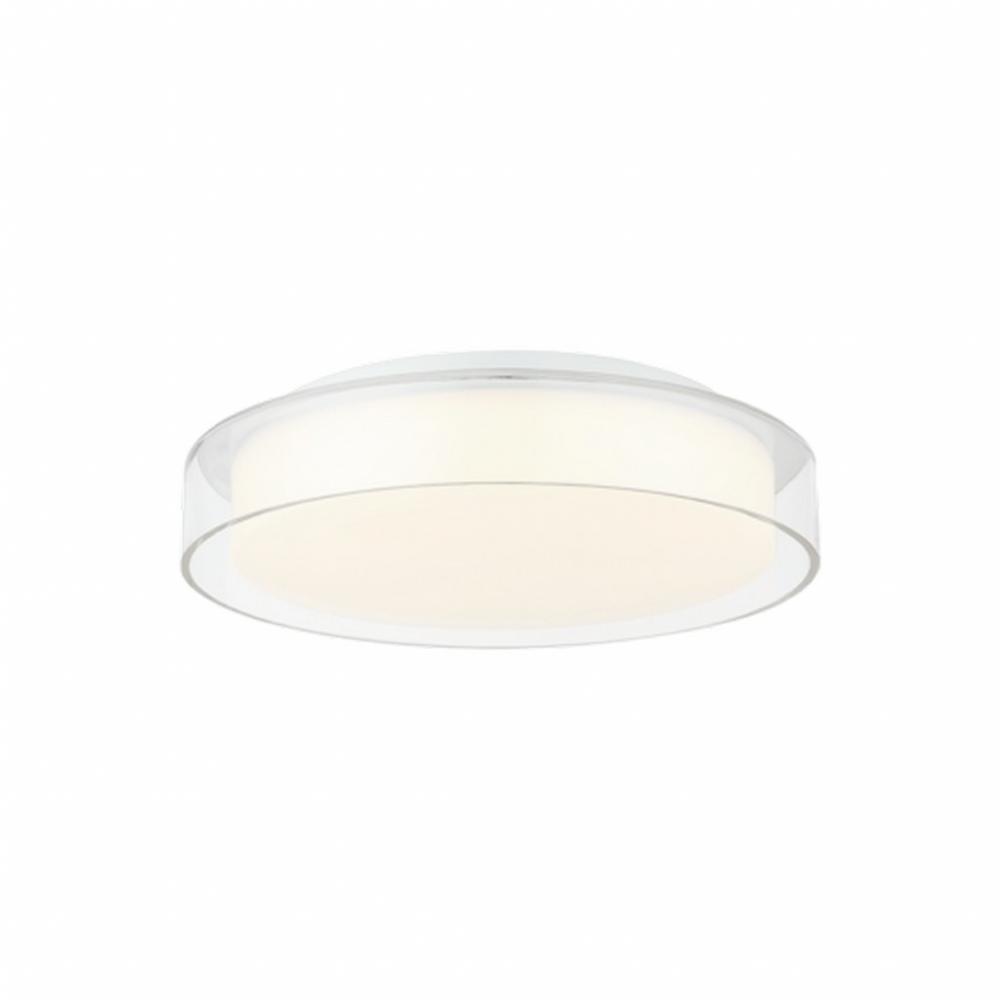 Callum White + Clear Flush Mounts