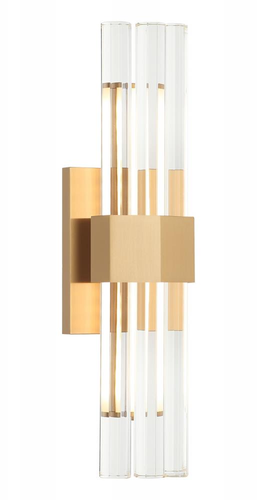 Krustallos Aged Gold Brass Wall Sconce