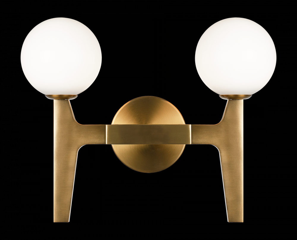 Scriben Aged Gold Brass Wall Sconce