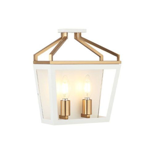 Mavonshire White + Aged Gold Brass Wall Sconce