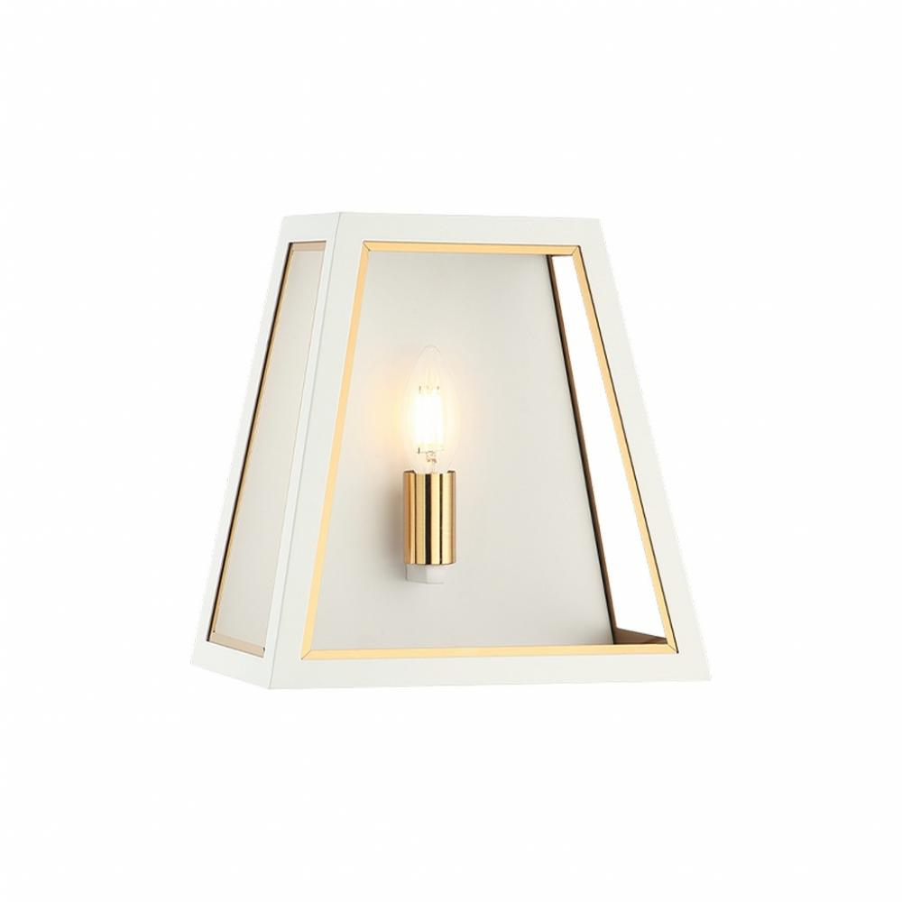 Rosalie White + Aged Gold Brass Wall Sconce