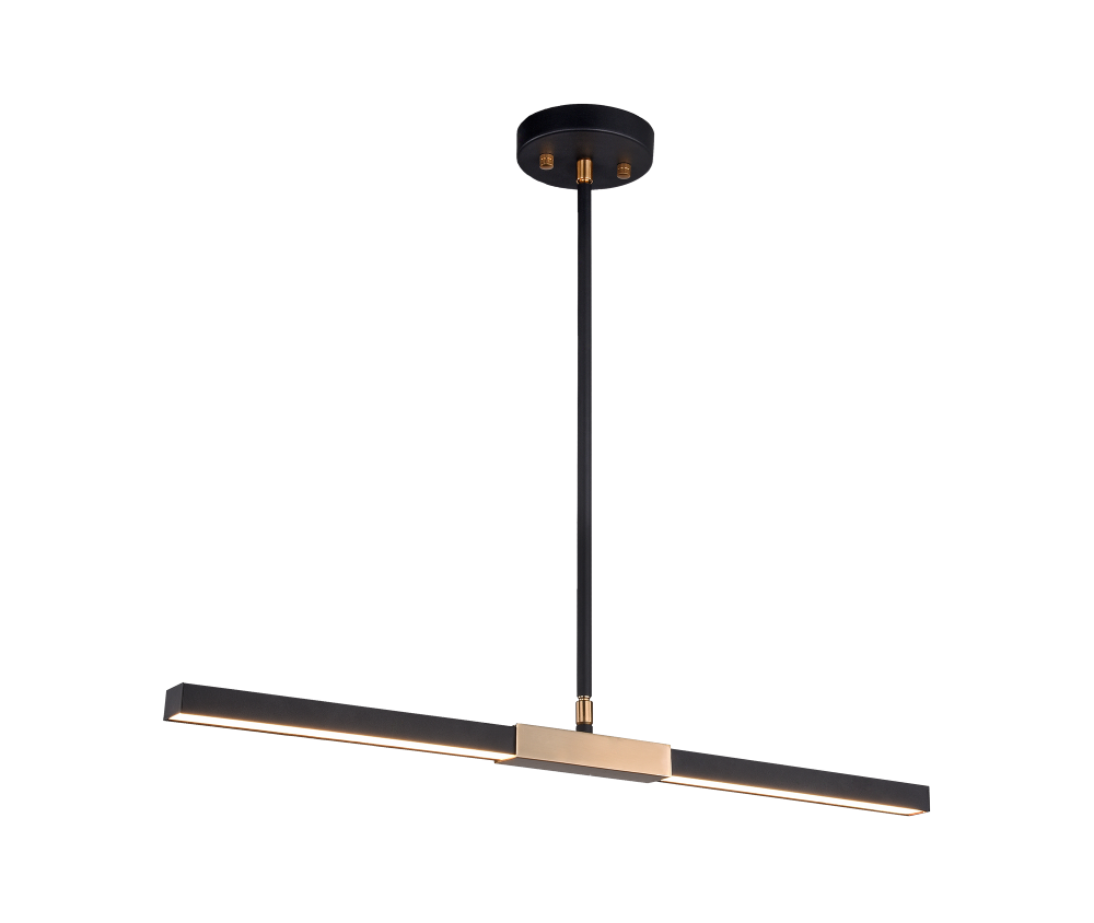 Lineare Matte Black and Aged Gold Brass Pendant