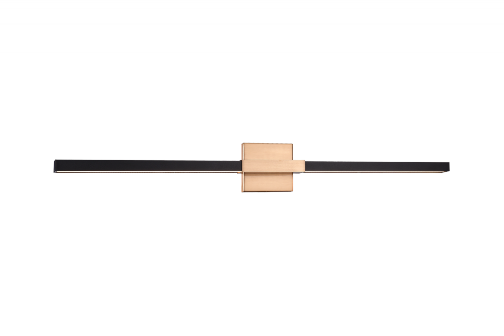 Lineare Matte Black and Aged Gold Brass Wall Sconce