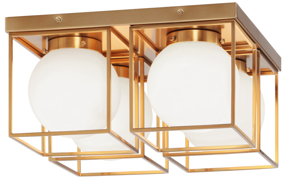 Squircle Aged Gold Brass Ceiling Mount