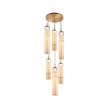 Matteo Lighting C30606AGAM - Bambu Aged Gold Brass Pendant