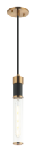 Matteo Lighting C61201MBAG - Tubo Matte Black + Aged Gold Brass Pendant