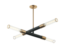 Matteo Lighting C61204MBAG - Tubo Matte Black + Aged Gold Brass Pendant