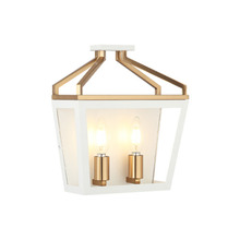 Matteo Lighting W67012WHAG - Mavonshire White + Aged Gold Brass Wall Sconce