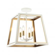 Matteo Lighting X72104WHAG - Rosalie White + Aged Gold Brass Ceiling Mount
