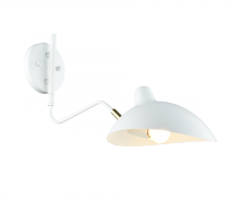 Matteo Lighting W57901WH - Droid White and Brushed Gold Wall Sconce