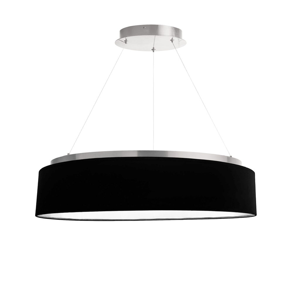 34W Chandelier, Silver w/ Black Shade